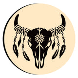 Tribal Bull Skull Feathers Wax Seal Stamps