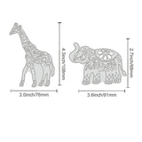 CRASPIRE Elephant and Giraffe Carbon Steel Cutting Dies Stencils, for DIY Scrapbooking/Photo Album, Decorative Embossing DIY Paper Card