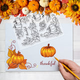Craspire Pumpkin Corner, Autumn Leaves, Fall Leaves Clear Silicone Stamp Seal for Card Making Decoration and DIY Scrapbooking