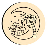 Coconut Tree Moon Wax Seal Stamps