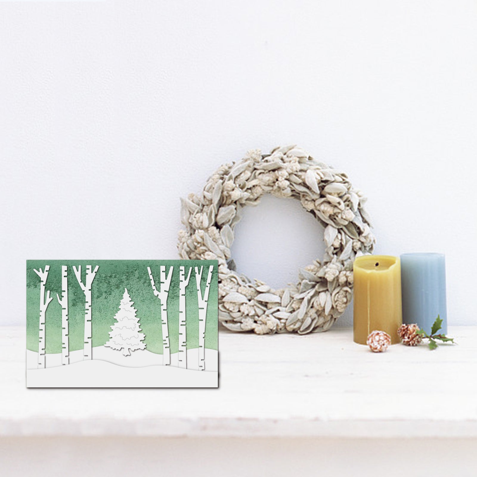 CRASPIRE Winter Trees Carbon Steel Cutting Dies Stencils, for DIY Scrapbooking/Photo Album, Decorative Embossing DIY Paper Card