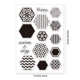 Craspire Hexagon Pattern, Polka Dots, Stripes, Retro Patterns, Waves, Gems Clear Silicone Stamp Seal for Card Making Decoration and DIY Scrapbooking
