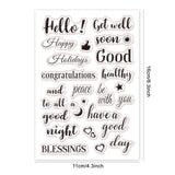 Craspire Blessing Greeting Phrase Clear Stamps Silicone Stamp Seal for Card Making Decoration and DIY Scrapbooking