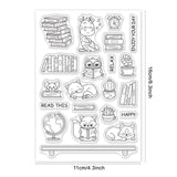 Craspire Read, Animal, Bookshelf Clear Silicone Stamp Seal for Card Making Decoration and DIY Scrapbooking