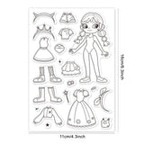 Craspire Girl, Clothes, Dress Up, Cartoon Clear Silicone Stamp Seal for Card Making Decoration and DIY Scrapbooking