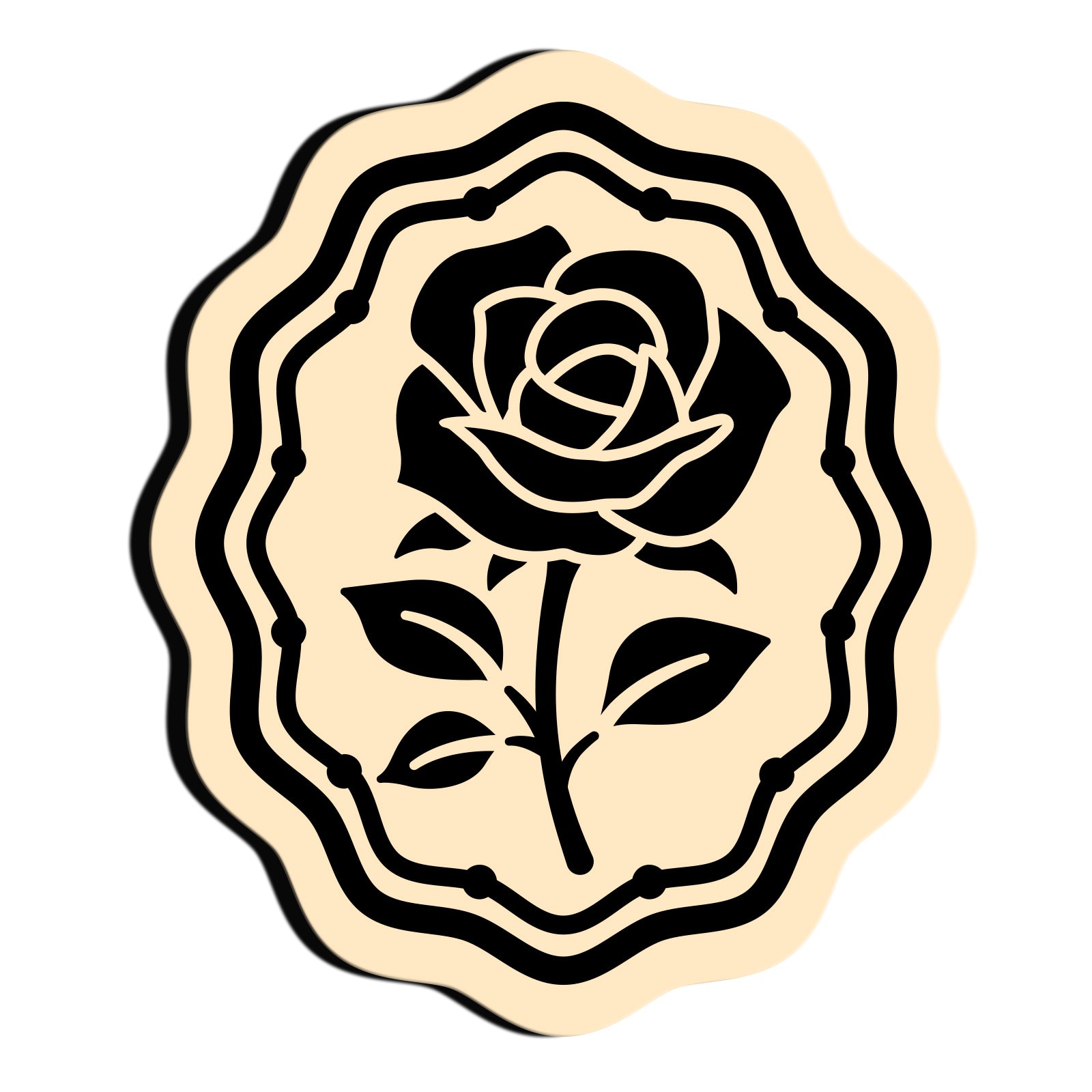 Rose 3D Wax Seal Stamp Head 30mm
