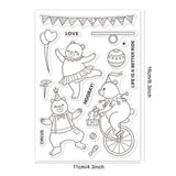 Craspire Circus Bear, Animal, Cartoon, Cute Clear Silicone Stamp Seal for Card Making Decoration and DIY Scrapbooking