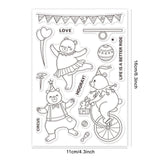 Craspire Circus Bear, Animal, Cartoon, Cute Clear Silicone Stamp Seal for Card Making Decoration and DIY Scrapbooking