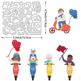 CRASPIRE Ride an Electric Car, Love Hearts, Balloons, Cats, Helmets, Scarves, Glasses, Flags, Dress Up Carbon Steel Cutting Dies Stencils, for DIY Scrapbooking/Photo Album, Decorative Embossing DIY Paper Card