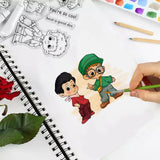 Craspire Cute Boy Greetings Clear Silicone Stamp Seal for Card Making Decoration and DIY Scrapbooking