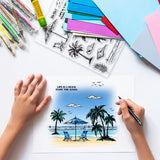 Craspire Beach Vacation, Coconut Trees Clear Silicone Stamp Seal for Card Making Decoration and DIY Scrapbooking