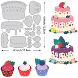 CRASPIRE Berry Cake, Birthday Cake, Cup Cake Carbon Steel Cutting Dies Stencils, for DIY Scrapbooking/Photo Album, Decorative Embossing DIY Paper Card