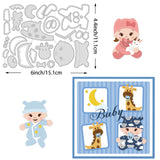 CRASPIRE Baby, Pacifier, Hat, Rabbit, Giraffe, Doll, Moon, Stars Carbon Steel Cutting Dies Stencils, for DIY Scrapbooking/Photo Album, Decorative Embossing DIY Paper Card