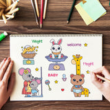 Craspire Animal, Baby, Weighing, Rabbit, Bear, Rat, Chicken Clear Silicone Stamp Seal for Card Making Decoration and DIY Scrapbooking