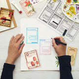 Craspire PVC Stamps, for DIY Scrapbooking, Photo Album Decorative, Cards Making, Stamp Sheets, Film Frame, Diary Pattern, 21x14.8x0.3cm