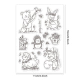 Craspire Animal, Spring, Flower, Hedgehog, Sheep, Rabbit, Bear, Squirrel, Bird Clear Silicone Stamp Seal for Card Making Decoration and DIY Scrapbooking
