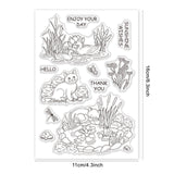 Craspire Pond Care, Ducks, Cats, Frogs, Dragonflies, Butterflies Clear Stamps Silicone Stamp Seal for Card Making Decoration and DIY Scrapbooking