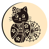 Cat in Kimono Wax Seal Stamps