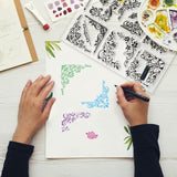 CRASPIRE Flower, Butterfly Corner Clear Silicone Stamp Seal for Card Making Decoration and DIY Scrapbooking