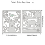 CRASPIRE Winter, Deer, Bear, Flower, Bird Carbon Steel Cutting Dies Stencils, for DIY Scrapbooking/Photo Album, Decorative Embossing DIY Paper Card