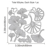 CRASPIRE Ginkgo Biloba Carbon Steel Cutting Dies Stencils, for DIY Scrapbooking/Photo Album, Decorative Embossing DIY Paper Card