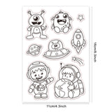 Craspire Alien, Planet, Flying Saucer, Meteor, Rocket, Astronaut, Star Clear Silicone Stamp Seal for Card Making Decoration and DIY Scrapbooking
