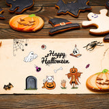 Craspire Halloween Ghost Bat Spider Web Pumpkin Cat Scarecrow Skull Clear Silicone Stamp Seal for Card Making Decoration and DIY Scrapbooking