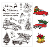 Craspire PVC Stamps, for DIY Scrapbooking, Photo Album Decorative, Cards Making, Stamp Sheets, Film Frame, Christmas Themed Pattern, 21x14.8x0.3cm