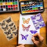 Craspire Custom PVC Plastic Clear Stamps, for DIY Scrapbooking, Photo Album Decorative, Cards Making, Butterfly Pattern, 160x110x3mm