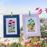 Craspire Flowers Leaves Plant Silhouette Daisy Lavender Wildflower Stamp Clear Silicone Stamp Seal for Card Making Decoration and DIY Scrapbooking
