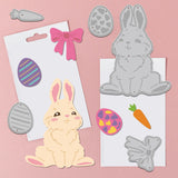 CRASPIRE Easter Bunny Carbon Steel Cutting Dies Stencils, for DIY Scrapbooking/Photo Album, Decorative Embossing DIY Paper Card