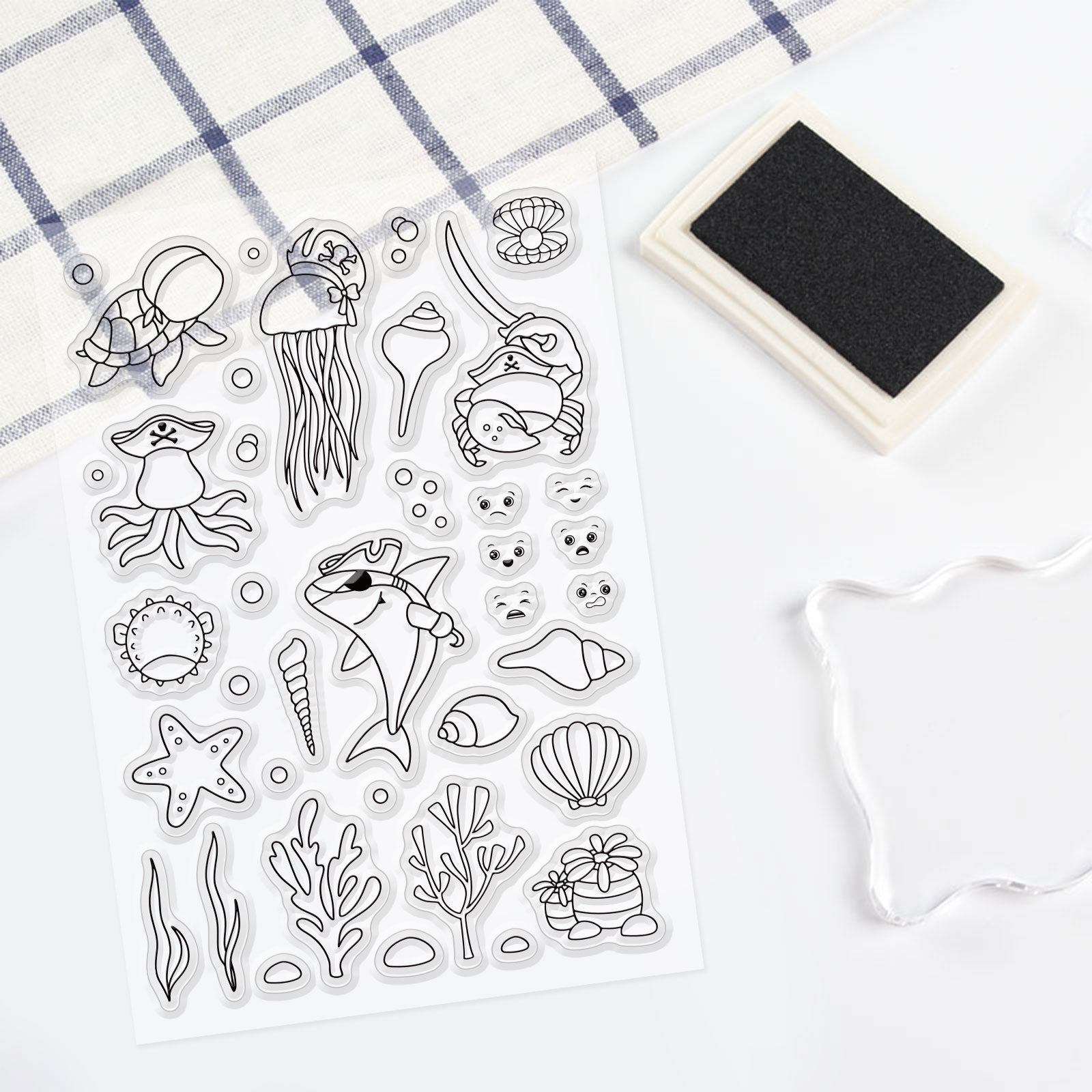Ocean World Jellyfish Clear Stamps Silicone Stamp Cards for Card Making  Decoration and DIY Scrapbooking 