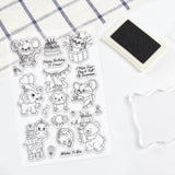 CRASPIRE Animals Celebrate Birthday, Mouse, Tiger, Cake, Gift Balloon Clear Silicone Stamp Seal for Card Making Decoration and DIY Scrapbooking