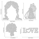 CRASPIRE 4 Pcs 4 Styles Carbon Steel Cutting Dies Stencils, for DIY Scrapbooking/Photo Album, Decorative Embossing DIY Paper Card, Wedding Themed Pattern, 1pc/style