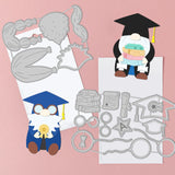 CRASPIRE Graduation Gnome, Book, Bachelor Hat Carbon Steel Cutting Dies Stencils, for DIY Scrapbooking/Photo Album, Decorative Embossing DIY Paper Card