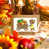 Craspire Cart Trolley Animal Vegetable Fruit Fox Rabbit Bear  Deer Puppy Pumpkin Clear Silicone Stamp Seal for Card Making Decoration and DIY Scrapbooking