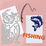 CRASPIRE Fishing Carbon Steel Cutting Dies Stencils, for DIY Scrapbooking/Photo Album, Decorative Embossing DIY Paper Card