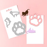 CRASPIRE Letters, Puppy, Footprints, Kitten, Small Flowers Carbon Steel Cutting Dies Stencils, for DIY Scrapbooking/Photo Album, Decorative Embossing DIY Paper Card