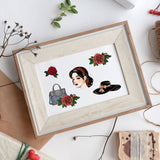 Craspire Women's Products Rose Flower Vintage Ladies Cosmetics Fashion Corset Clear Stamps Silicone Stamp Seal for Card Making Decoration and DIY Scrapbooking