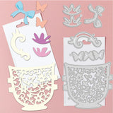CRASPIRE Coffee Cup, Flowers Carbon Steel Cutting Dies Stencils, for DIY Scrapbooking/Photo Album, Decorative Embossing DIY Paper Card