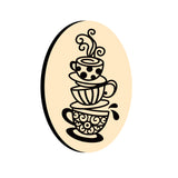 Coffee Cup Oval Wax Seal Stamps