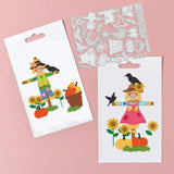 CRASPIRE Fall Leaves Scarecrow, Pumpkin, Thanksgiving Day, Halloween Carbon Steel Cutting Dies Stencils, for DIY Scrapbooking/Photo Album, Decorative Embossing DIY Paper Card
