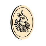 Flower and Bunny Oval Wax Seal Stamps