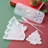 Christmas Theme DIY Display Silicone Molds, and Plastic Pipettes, for Jewelry Making, White, 200x163x18mm