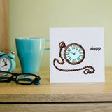 Craspire Clock, Vintage, Pocket Watch Clear Stamps Silicone Stamp Seal for Card Making Decoration and DIY Scrapbooking