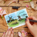 Craspire Windmill, Farm, Landscape Stamps Silicone Stamp Seal for Card Making Decoration and DIY Scrapbooking