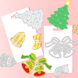 CRASPIRE Christmas Tree, Christmas Bells, Christmas Snowman Carbon Steel Cutting Dies Stencils, for DIY Scrapbooking/Photo Album, Decorative Embossing DIY Paper Card