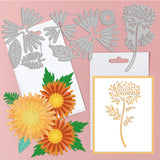 CRASPIRE Chrysanthemum Flower Carbon Steel Cutting Dies Stencils, for DIY Scrapbooking/Photo Album, Decorative Embossing DIY Paper Card