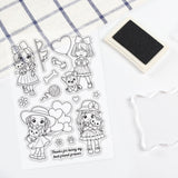 Craspire Animal, Girl, Friend, Cat, Dog, Rabbit Stamp Clear Silicone Stamp Seal for Card Making Decoration and DIY Scrapbooking