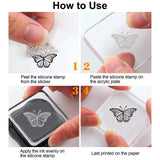 Craspire Butterfly and Animals, Butterfly Net, Fox, Rabbit, Bear, Cloud, Flower, Grass Clear Stamps Silicone Stamp Seal for Card Making Decoration and DIY Scrapbooking